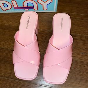 Jeffrey Campbell pink jelly sandals